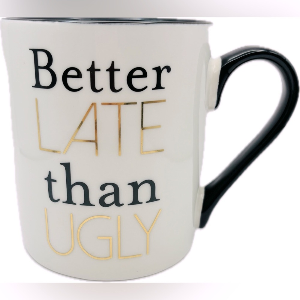 Glam Black and White Mug with Rose Gold Accents